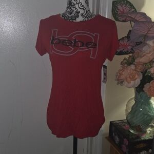 Bebe Vibrant Red Short Sleeve Tee
